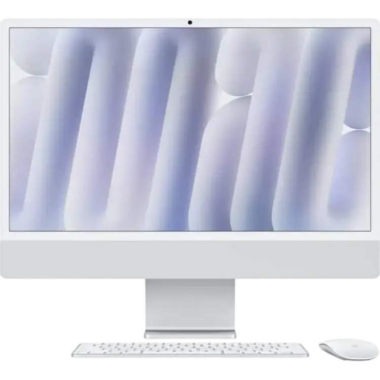 Apple iMac, 24-inch, M4 Chip, 10-core CPU, 10-core GPU, 16GB Unified Memory, 256GB SSD Storage Standard Glass Silver