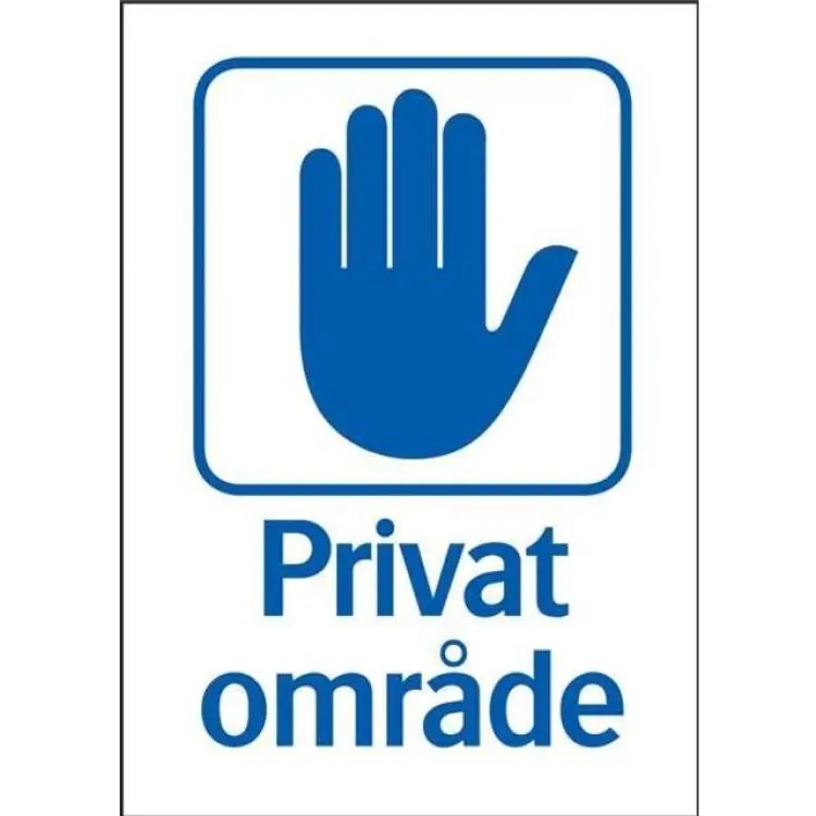 Systemtext Skylt Privat område A4
