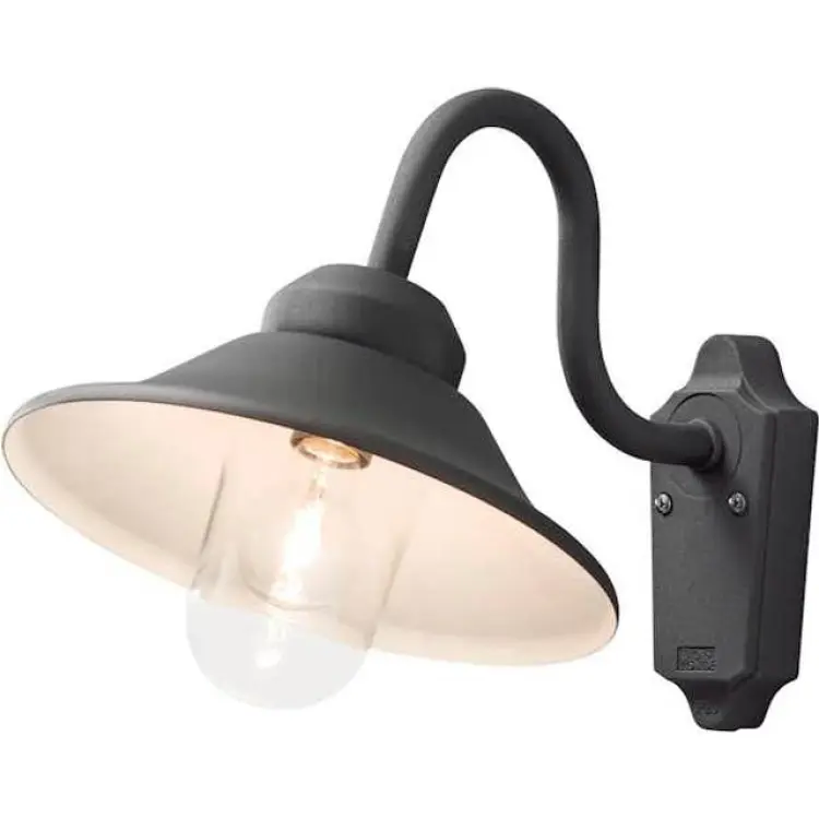 Konstsmide Vega Vägglykta E27 230-240V IP23 Svart Väggarmatur