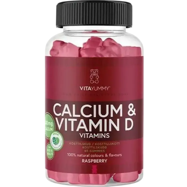 VitaYummy Calcium & Vitamin D Raspberry Gummies 60 st