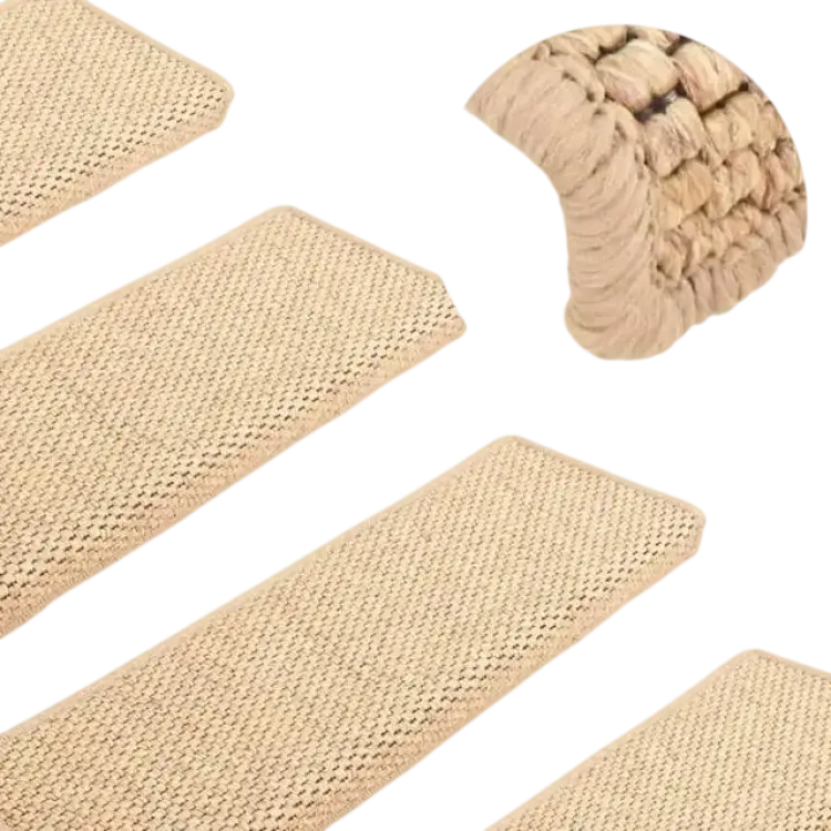 vidaXL selvklæbende trappemåtter 15 65x25 sisal-look lys Beige