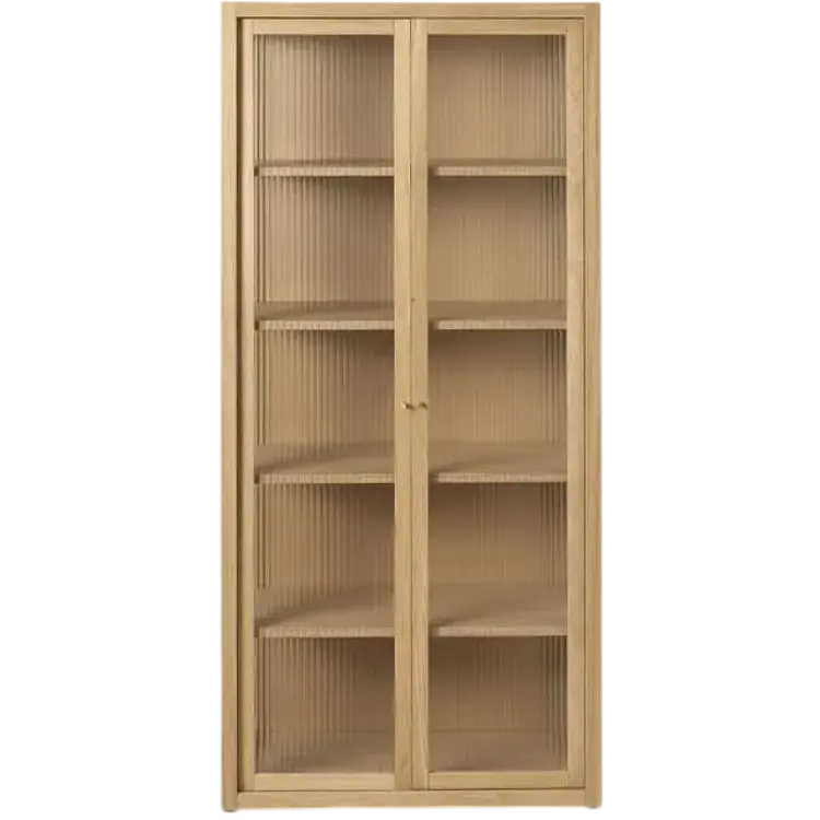 ferm LIVING Reed Natural Oak Vitrinskåp 70x155cm