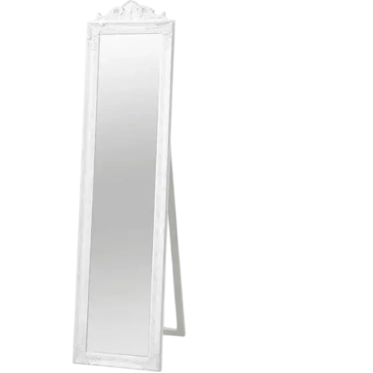 vidaXL Free-Standing Baroque Style White Golvspegel 40x160cm