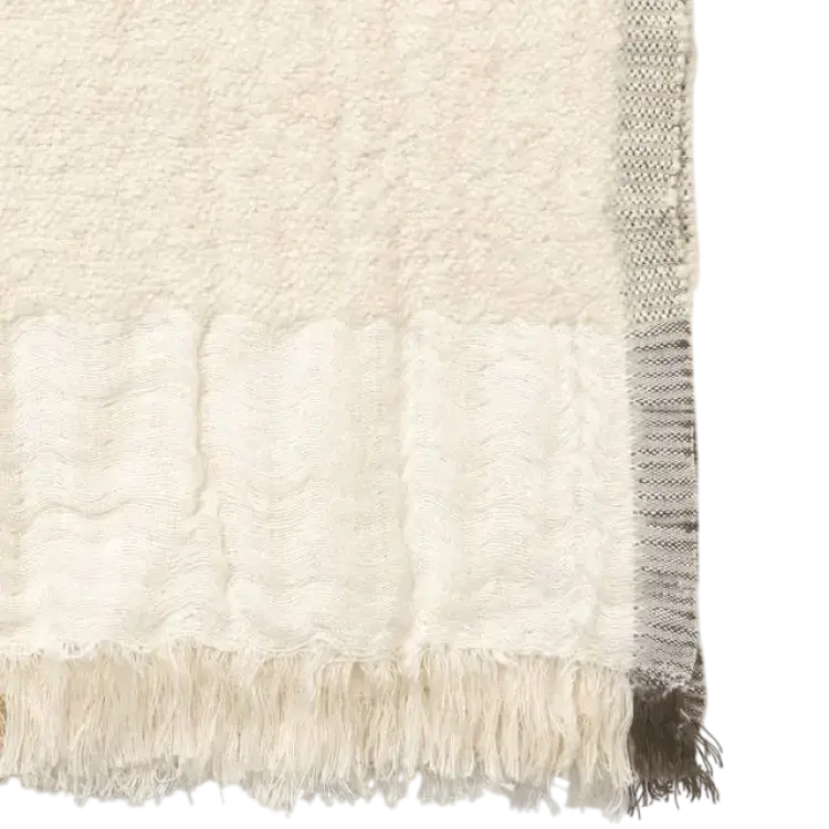 ferm LIVING Weaver pläd Filt Vit, Beige (170x130cm)