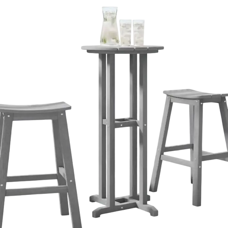 vidaXL Ljusgrå 55x55x107 cm HDPE Barbord