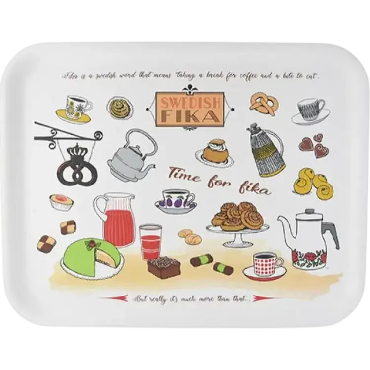 Nordic Souvenir Träbricka Fika 36x28 cm Serveringsbricka