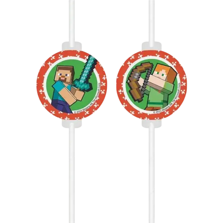 Procos Minecraft Pappsugrör 4-Pack