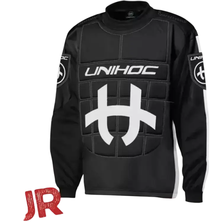 Unihoc Goalie Sweater Shield Jr Black/White 170CL