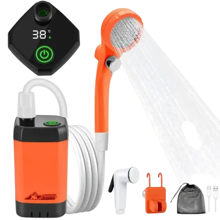 Wadeo Portable Camping Shower with Battery Operated Pump