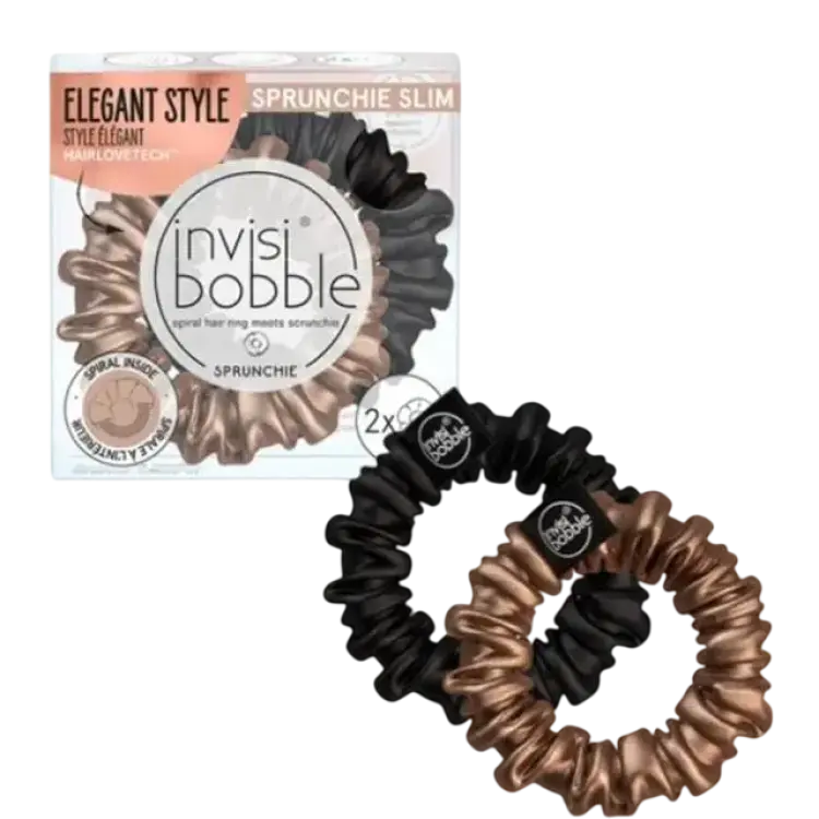 invisibobble Scrunchies gyllene satin hårscrunchies Sprunchie Slim x2