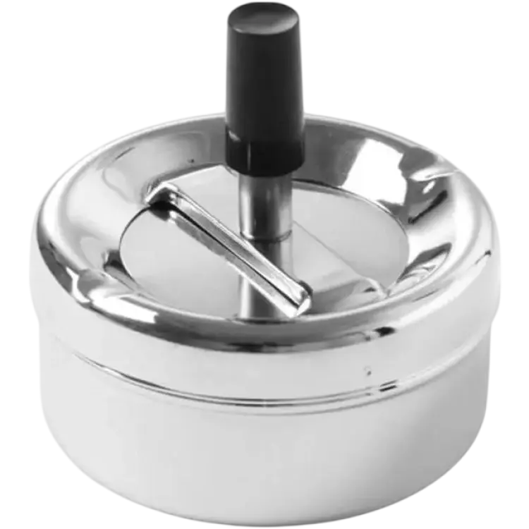 Hendi Askkopp med tryckknapp, 9 diameter cm, höjd 4,5 cm, krom