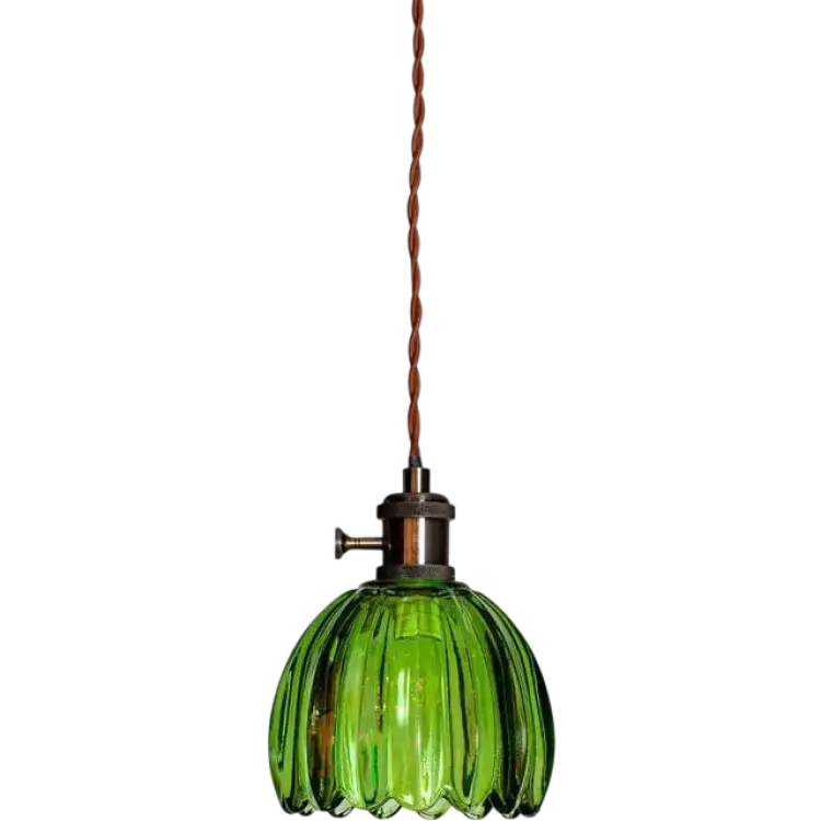 Cottex Nora 12 cm Antikmässing Grön Fönsterlampa ∅ 12cm