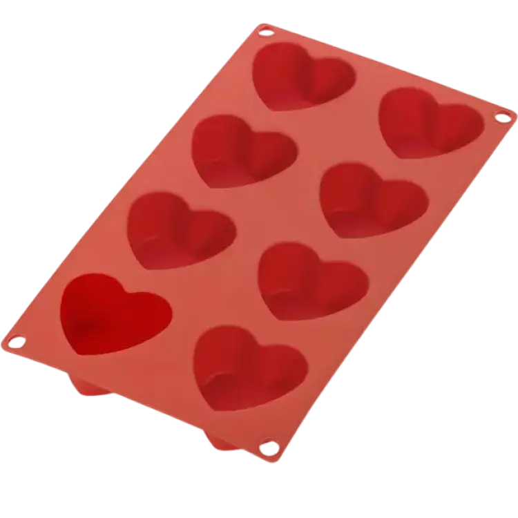 Lekue Lékué Hjärtform Silikon 8 St Röd Chokladform