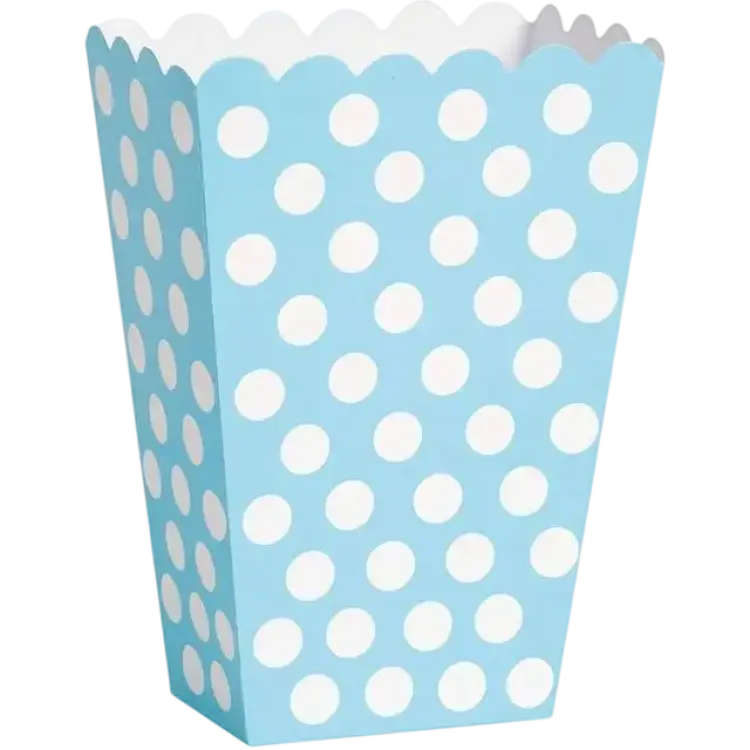 Unique Party Popcorn Box Blue 8-pack