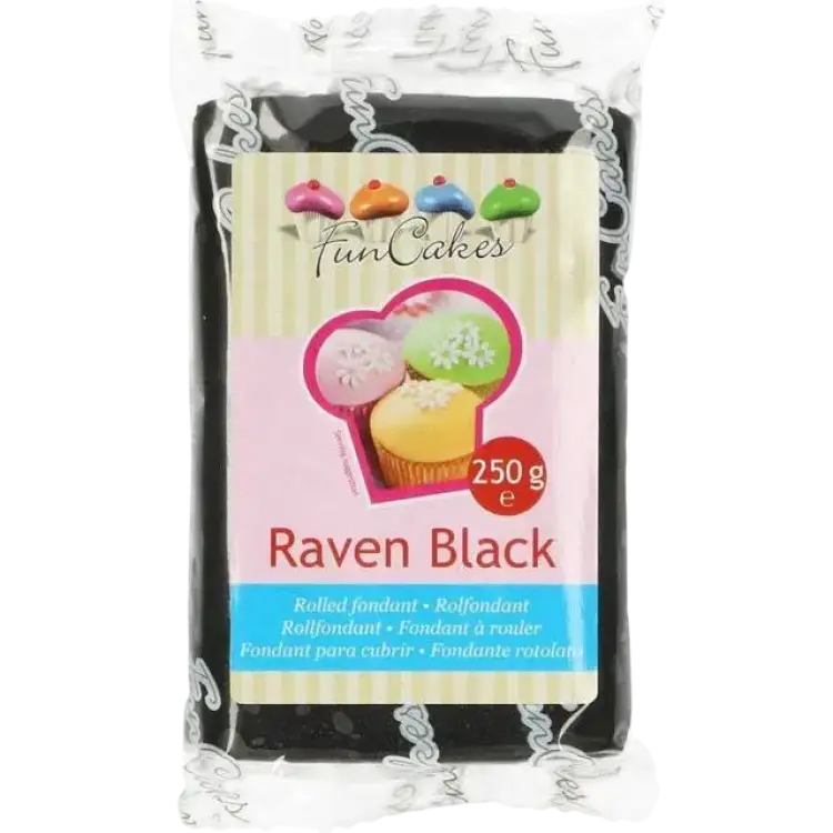 Funcakes Fondant Black 250g Sockerpasta