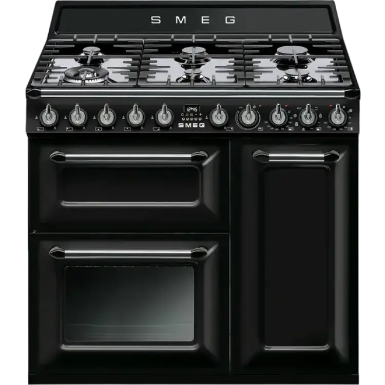 Smeg TR93BL Svart, Rostfritt stål