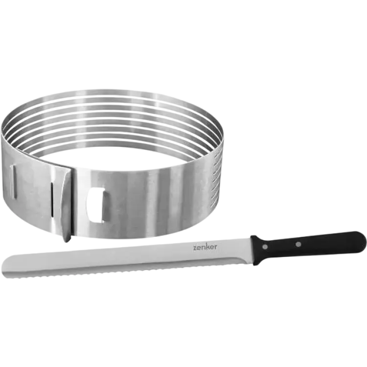 Zenker med Kniv Tårtbottendelare 25 cm 28 cm