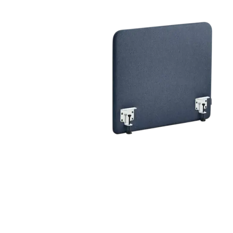 AJ Produkter Bordsskärm Zone Med Vita Beslag 800 x 650 x 36 mm Tyg Hush Marinblå