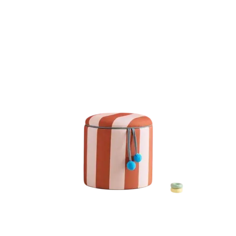 Kids Concept Sittpuff Cylinder Med Förvaring Brun 30 Cm