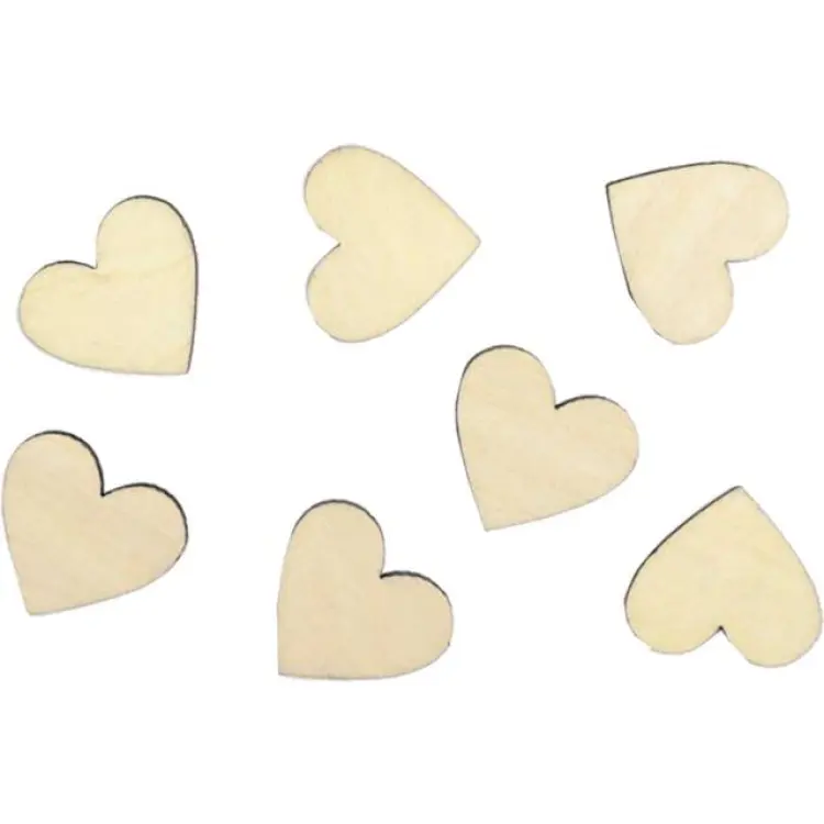 Luck and Luck Konfetti Hjärtan Trä 50-pack