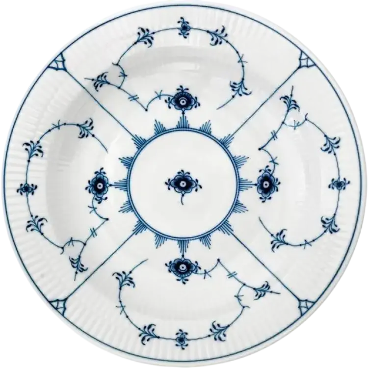 Royal Copenhagen Musselmalet Riflet Dyb Djup tallrik 27cm