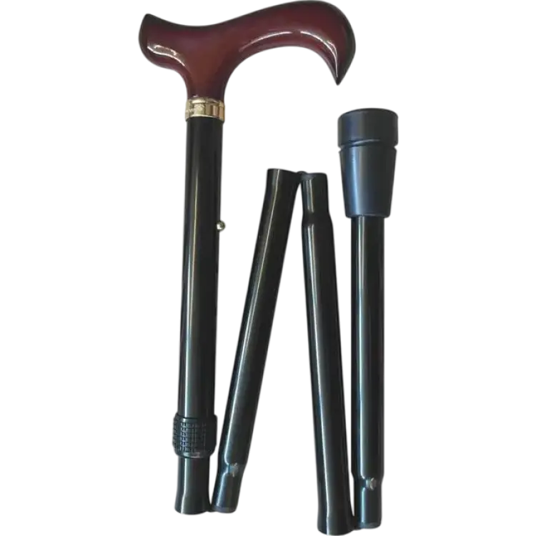 Classic Canes Höjd Justerbar Hopfällbar Derbygrepp Svart