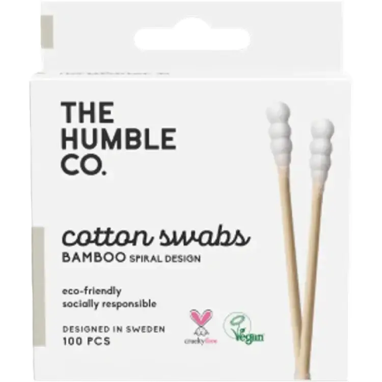 The Humble Co. Bomullspinnar vita spiral 100st