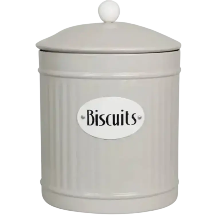 Plåtburk Hugo Biscuits Beige Ø14.5 x H20 cm Kakburk
