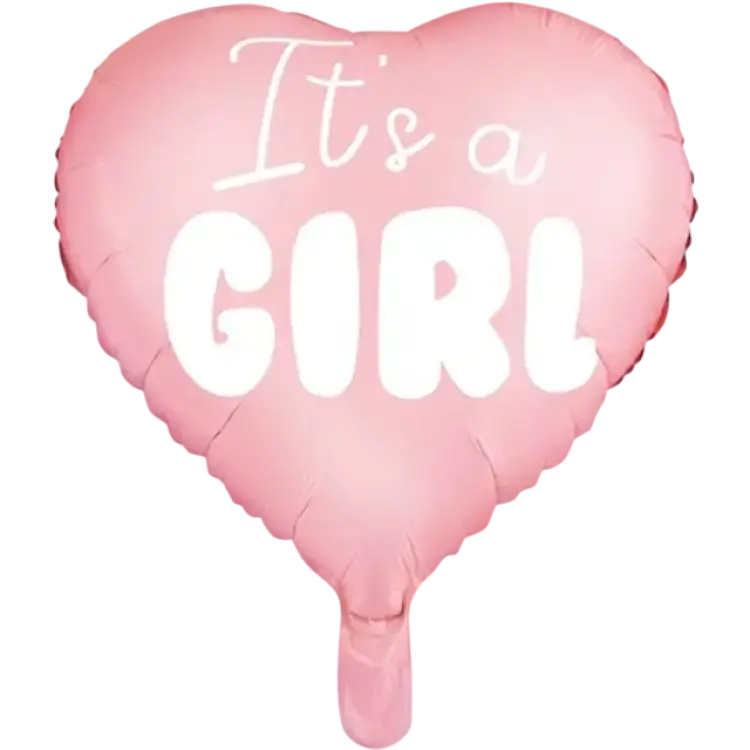 PartyDeco Foil Ballons It's a Girl Light Pink/White