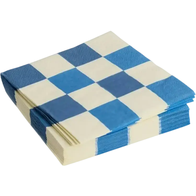 Hay Pattern Servetter Off-White Blues Set of 20
