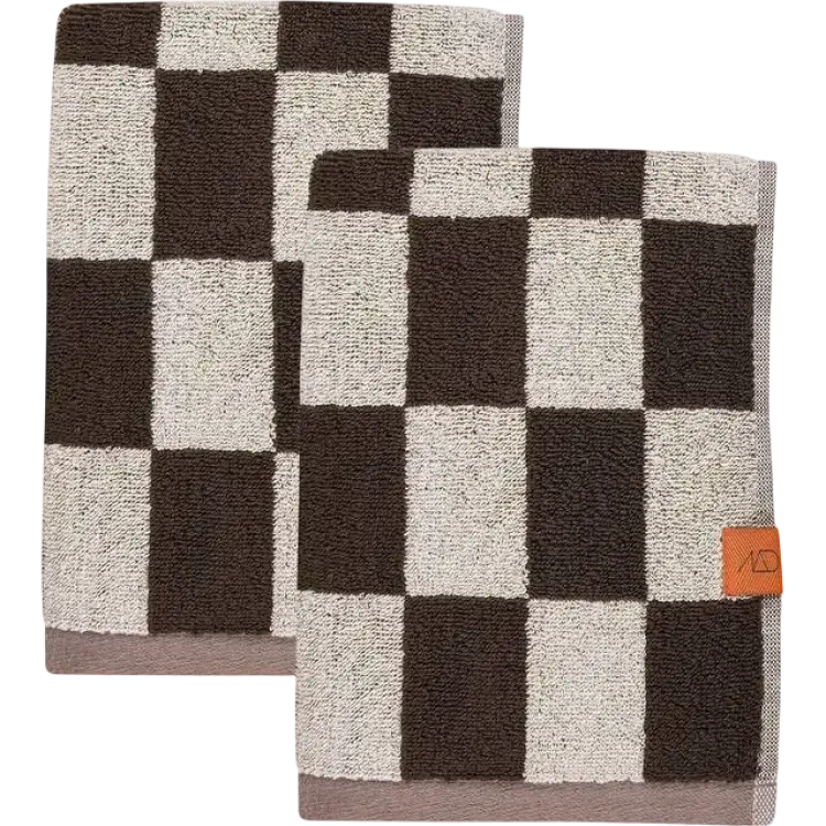 Mette Ditmer Retro Towel Handduk 40x55 cm 2-pack Chocolate Gästhandduk Brun