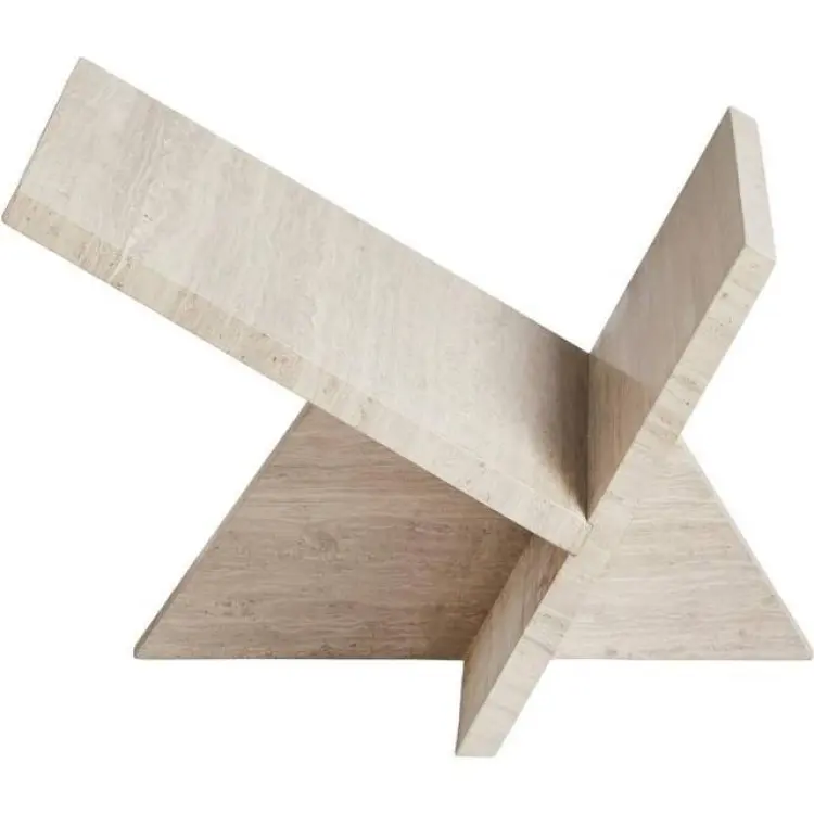 Woud Magazine Holder Medium Travertine Tidningsställ