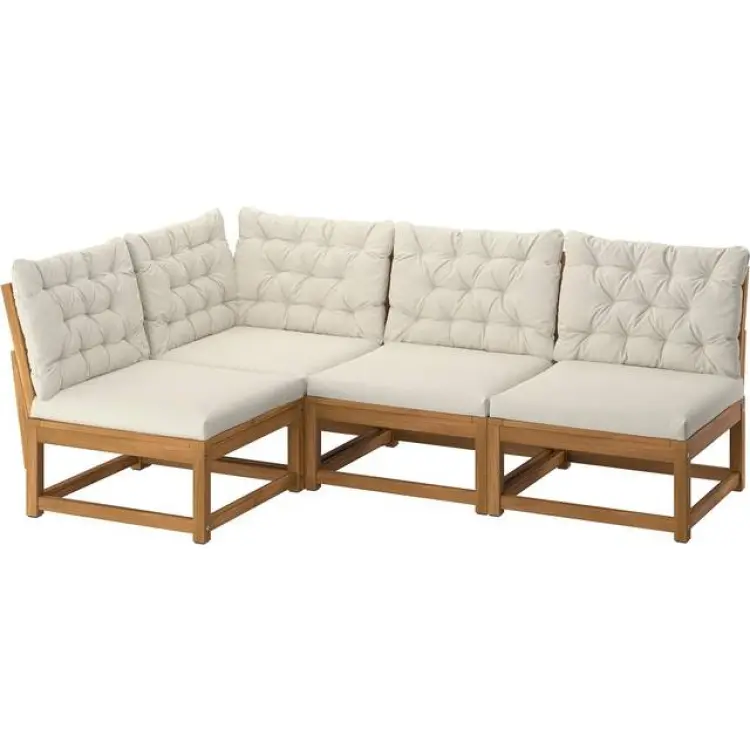 IKEA Nämmarö 3-Sits Modulär Hörnsoffa Ljusbrunlaserad Modulsoffa