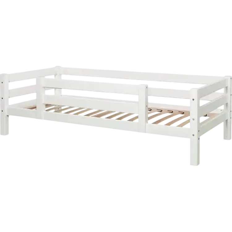 HoppeKids Barnsäng med säkerhetsräcke Sandbacken 209x99 - Vit