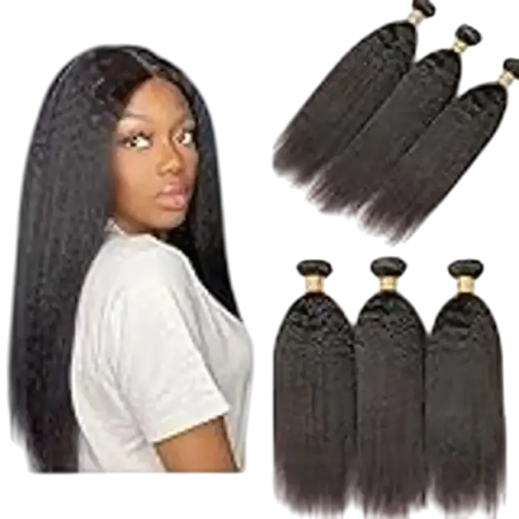 Huarisi Yaki Straight Hair Weave Bundles 16 18 20 inch Grade