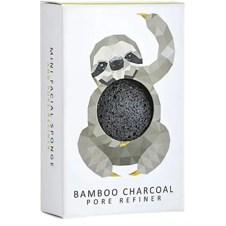 The Konjac Sponge Co. Mini Rainforest Pore Refiner Bamboo Charcoal Sloth