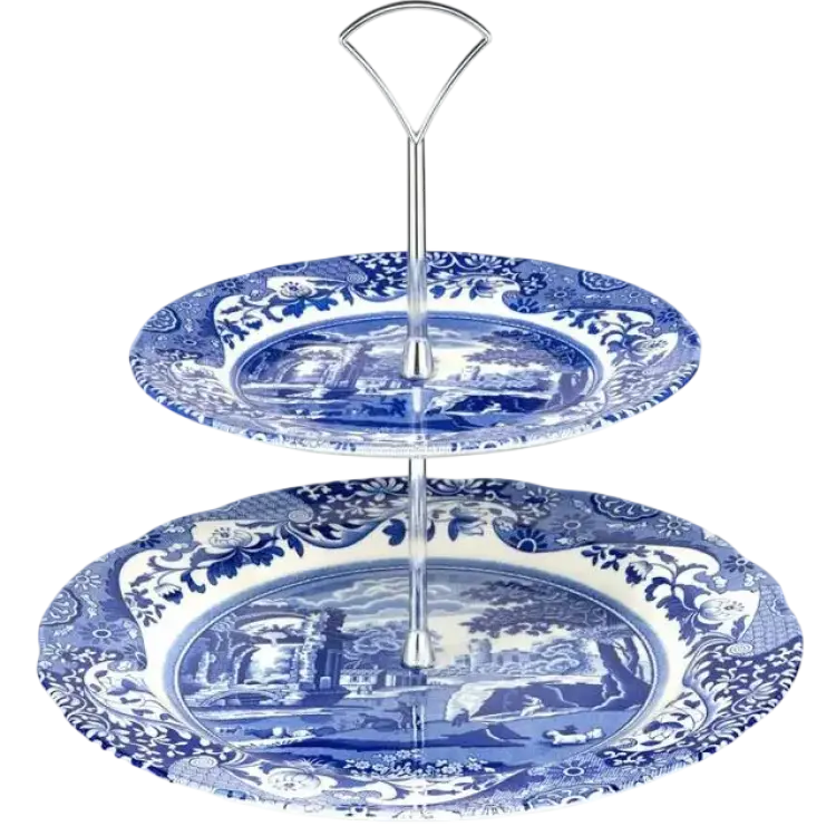 Spode Blue Italian 2-Tier Kakfat