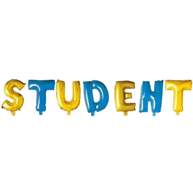 Hisab Joker Text & Theme Balloons Student Blue/Gold