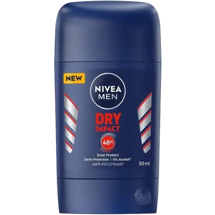 Nivea For Men Antiperspirant Deodorant Dry Impact Stick 50 50ml