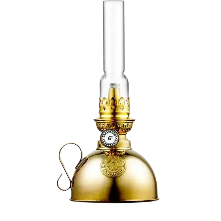 Karlskrona Lampfabrik Nattlampa Mässing 24 cm Guldfärgad Oljelampa 24cm