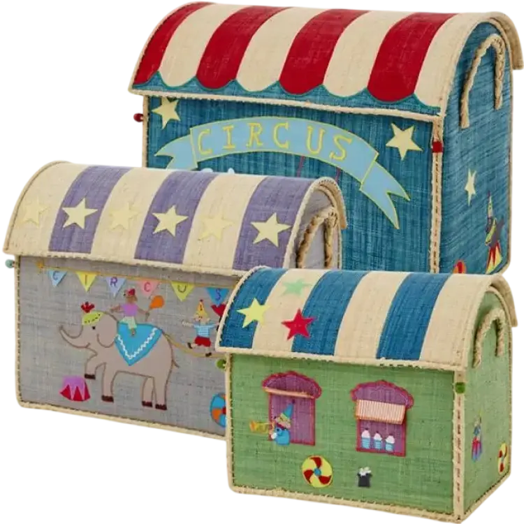 Rice Circus House Toy Baskets Large 3-pack