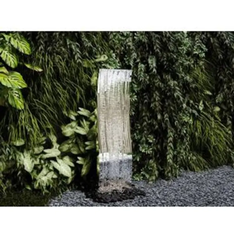 Vente-unique Utomhusfontän Våg Rostfritt Stål H 130 cm Silver