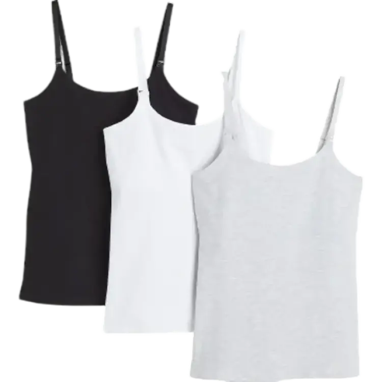 H&M MAMA Grå 3-pack amningslinne