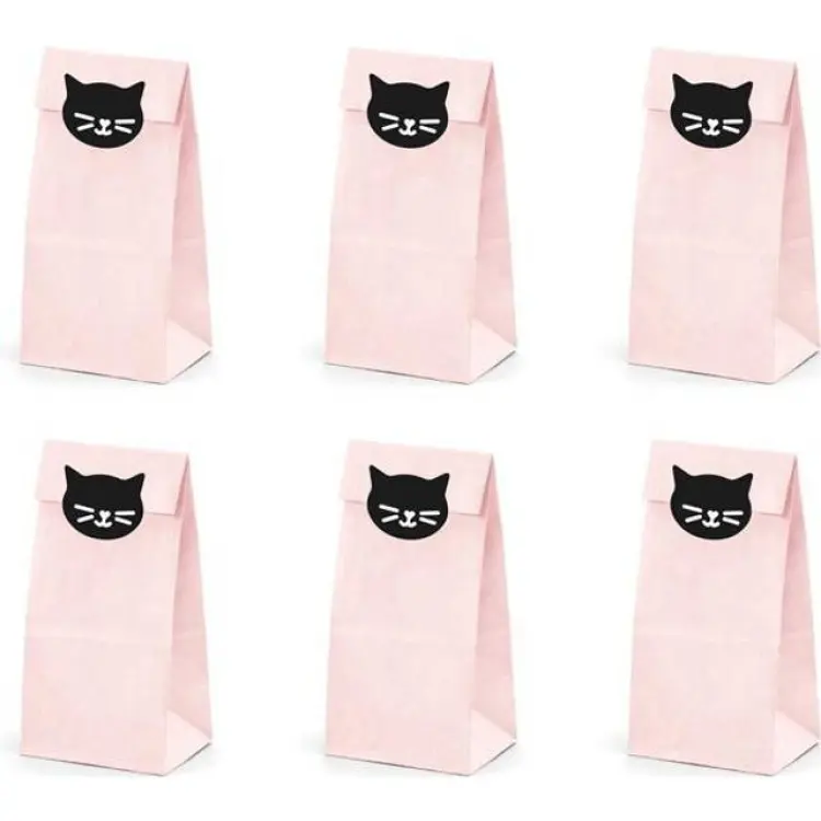 PartyDeco Gift Bags Cat 6-pack