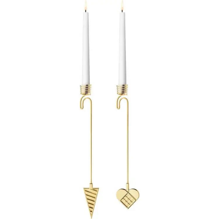 Georg Jensen Heart and Cone Set 2025 Gold Julgransljushållare 2st