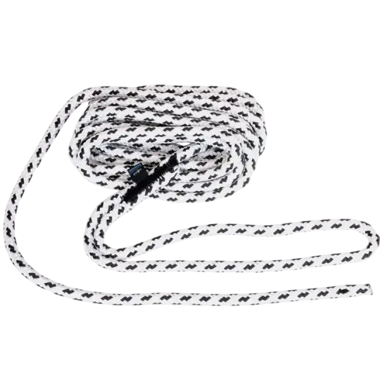 Poly Ropes Förtöjningslina, något elastisk, flätad, Ø12mm, 6m, passar båt 2-3,9 ton, vit-svart, Flexline
