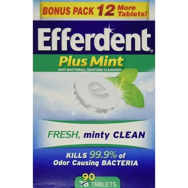 Efferdent Plus Mint Anti-Bacterial Denture Cleanser Tablets