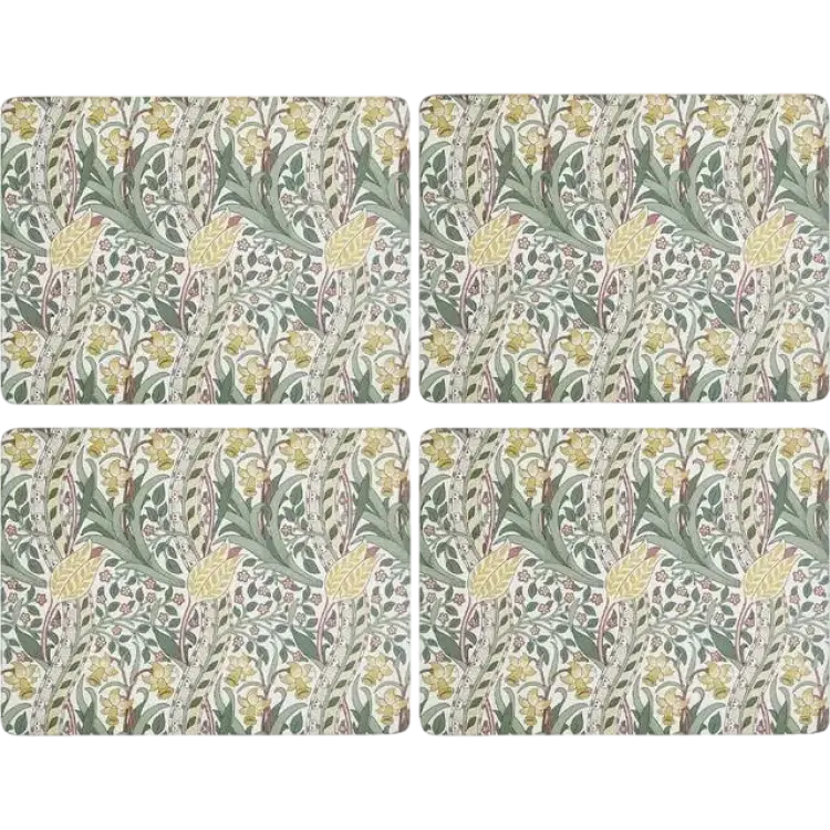 Pimpernel Morris & Co Bordsunderlägg Daffodil 4-pack Bordstablett Grön