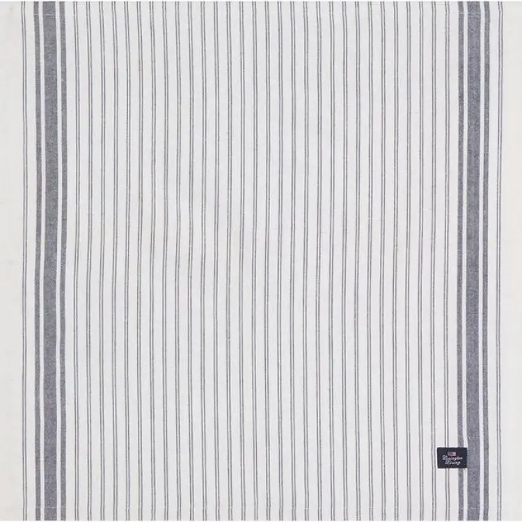 Lexington Icons Striped Organic Cotton Oxford Servett Tygservett Vit, Blå, Beige