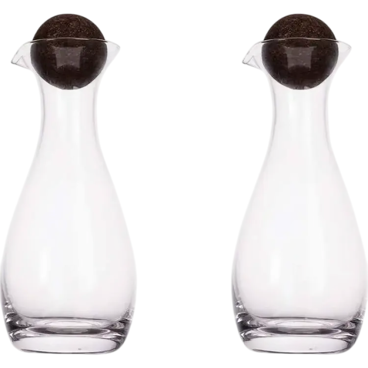 Sagaform Nature Karaffer 35 cl 2-pack Klar/Mörkbrun Olje- & Vinägerbehållare 2st